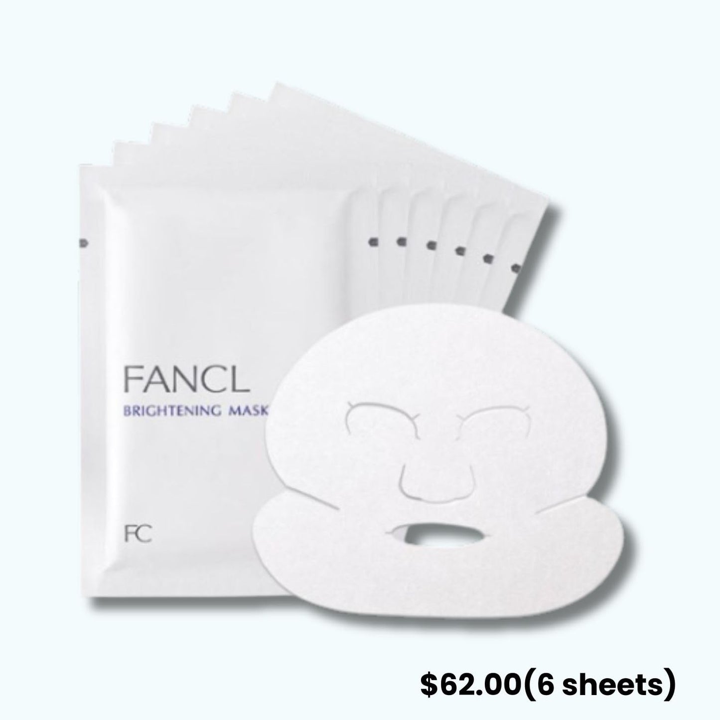 FANCL Brightening Mask, 0.7 fl oz (21 ml) x 6 Pieces, Quasi-Drug, Face Mask, Additive-Free (Rough Skin), Stain Prevention, Vitamin C