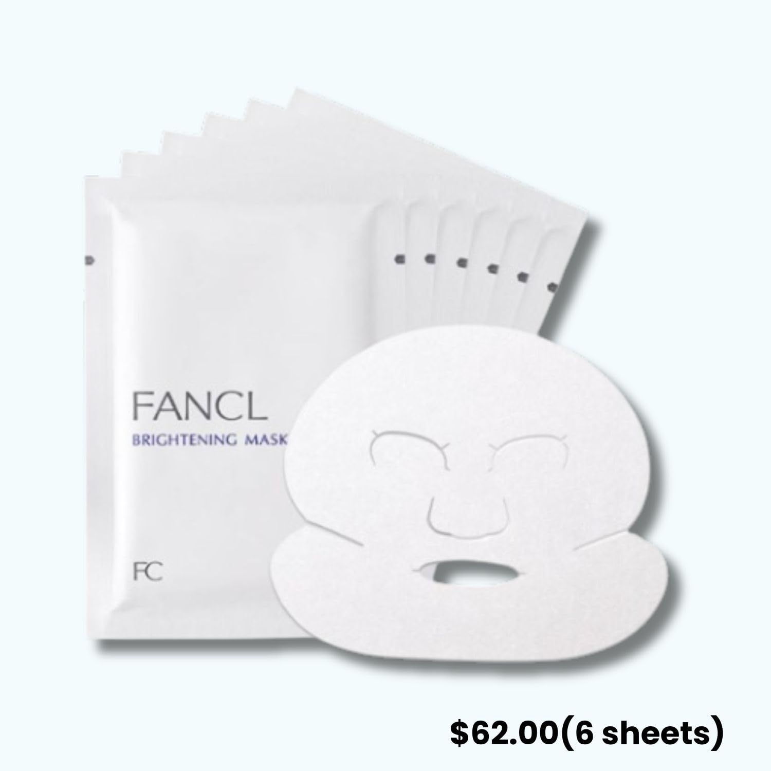 FANCL Brightening Mask, 0.7 fl oz (21 ml) x 6 Pieces, Quasi-Drug, Face Mask, Additive-Free (Rough Skin), Stain Prevention, Vitamin C